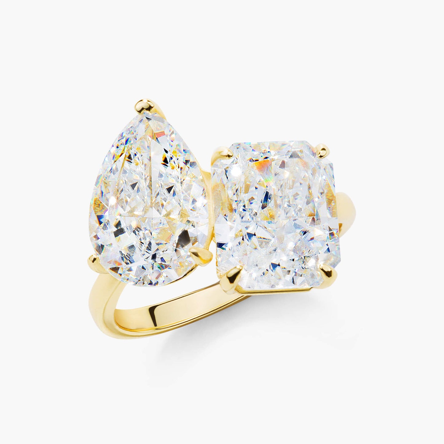 Eleganter Duo-Ring mit großen Steinen