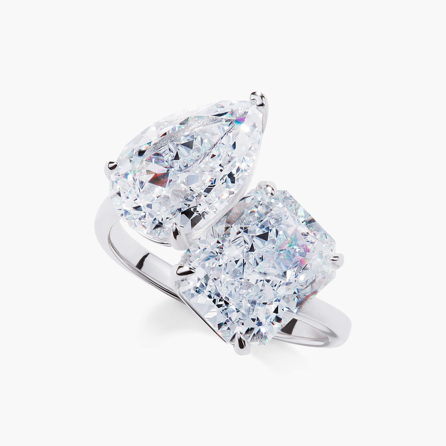 Eleganter Duo-Ring mit großen Steinen
