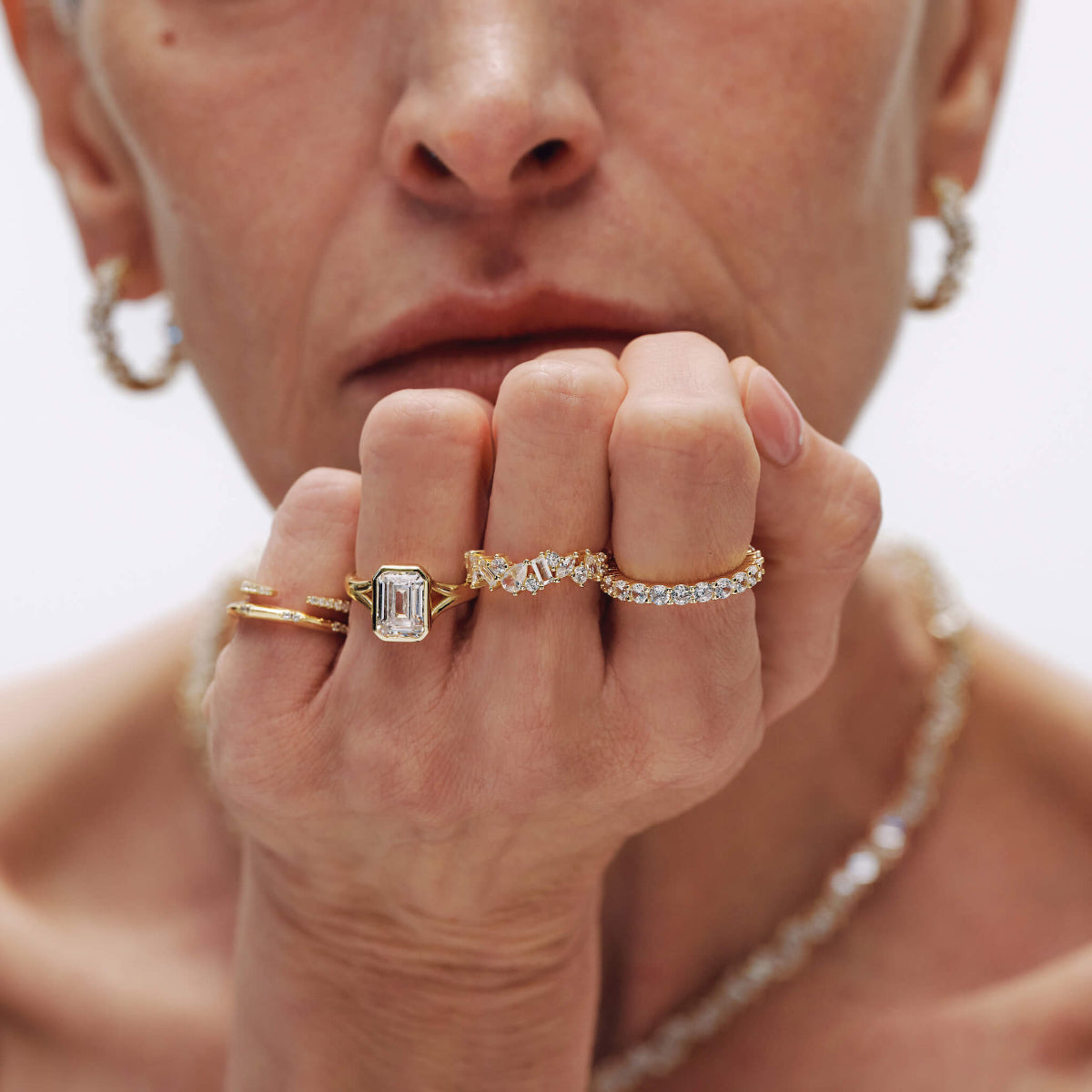 Offener Pavé Stapelring