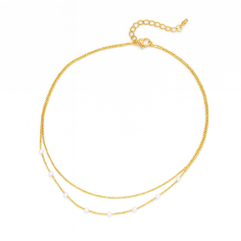 doppel kette mit perlen