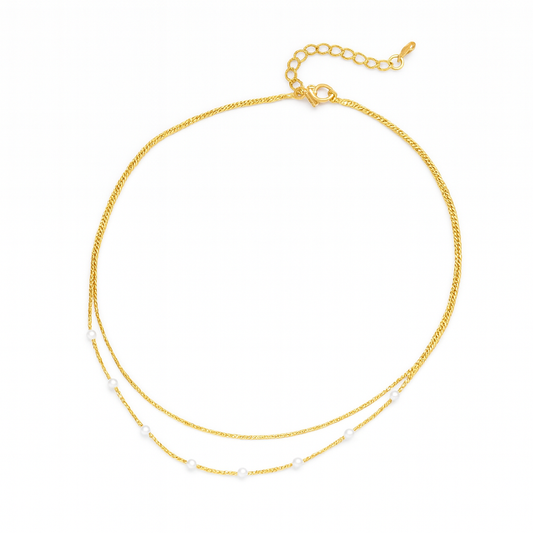 doppel kette mit perlen