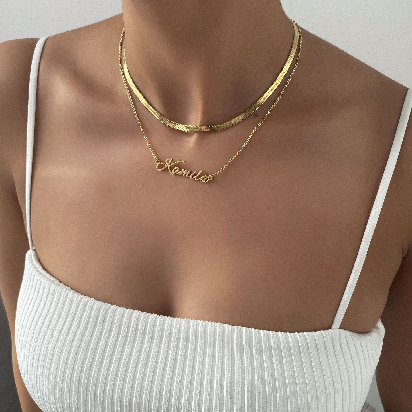 Herringbone Kette – Gold