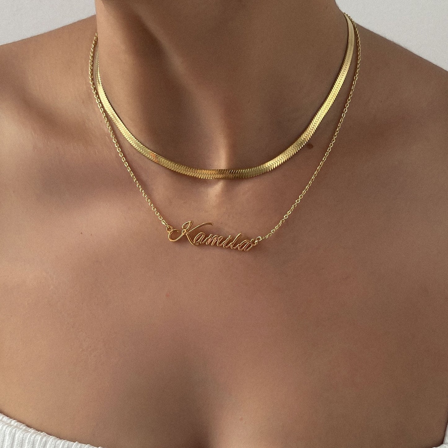 Herringbone Kette – Gold
