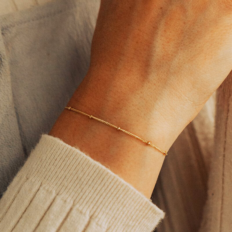 Feines Ketten-Perlen-Armband