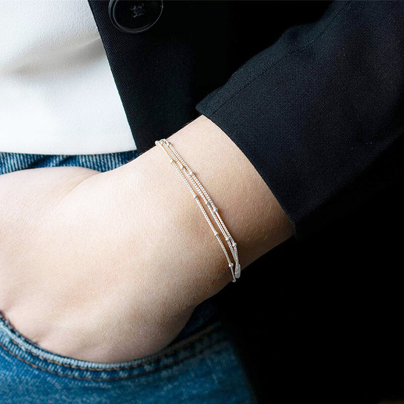 Feines Ketten-Perlen-Armband