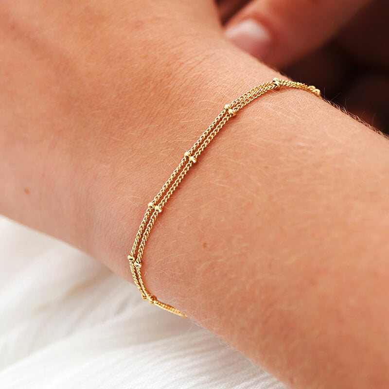 Feines Ketten-Perlen-Armband