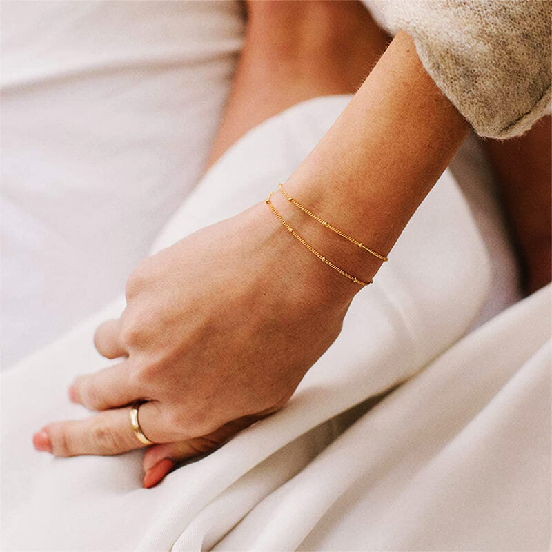Feines Ketten-Perlen-Armband