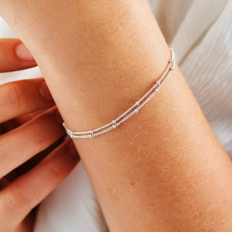 Feines Ketten-Perlen-Armband
