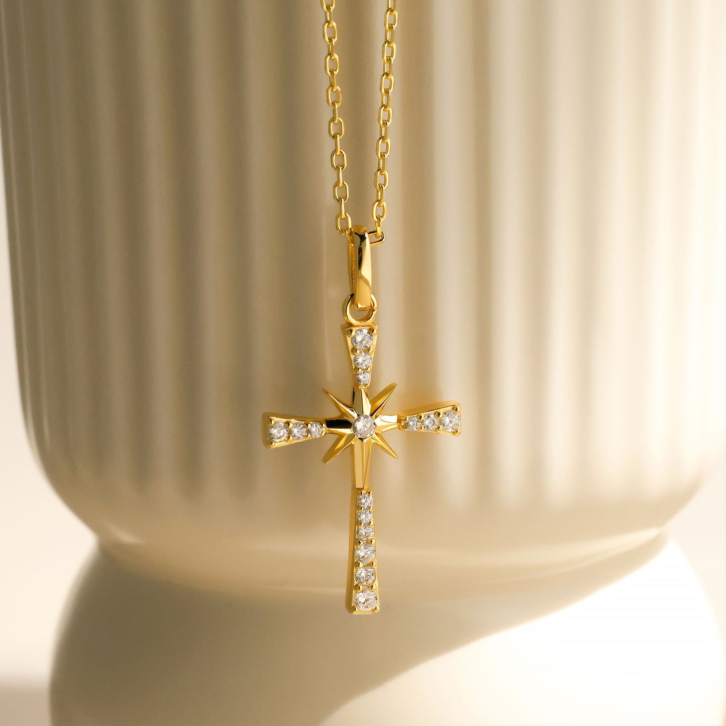 Sternenlicht Kreuz Kette
