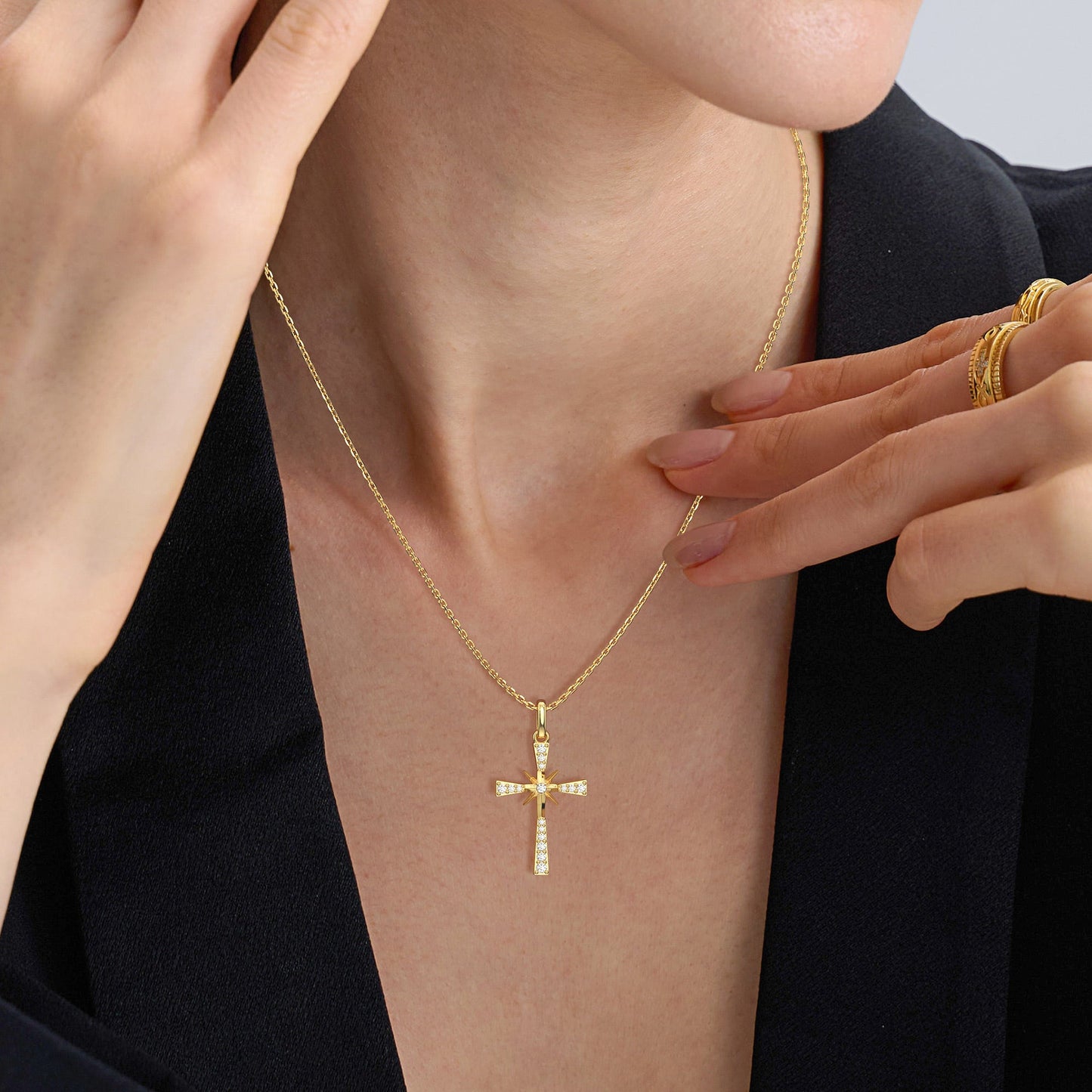 Sternenlicht Kreuz Kette