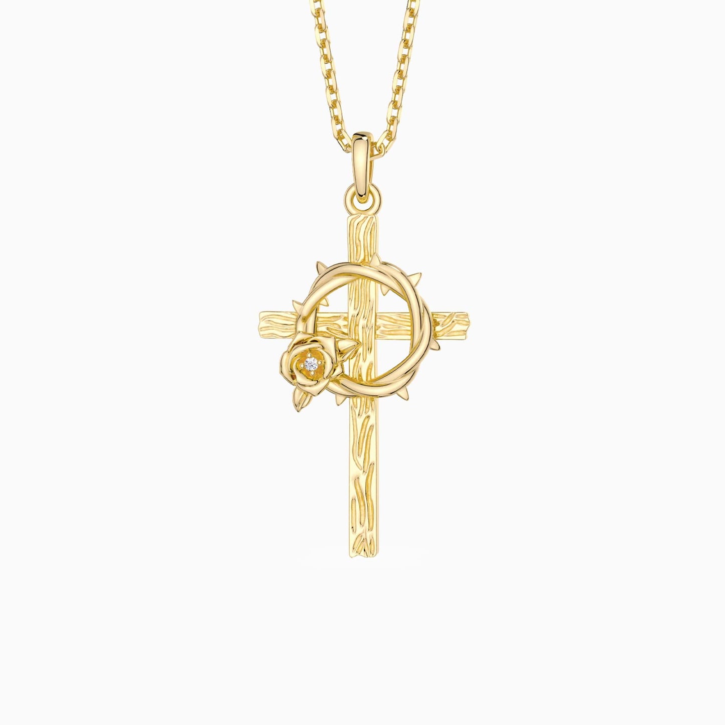 Dornenrose Kreuz Kette