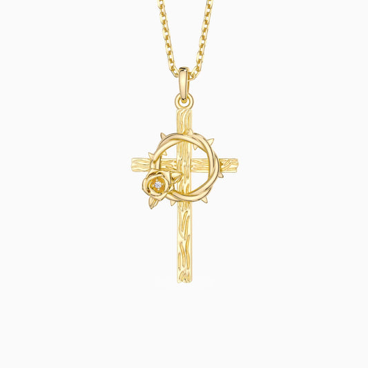 Dornenrose Kreuz Kette