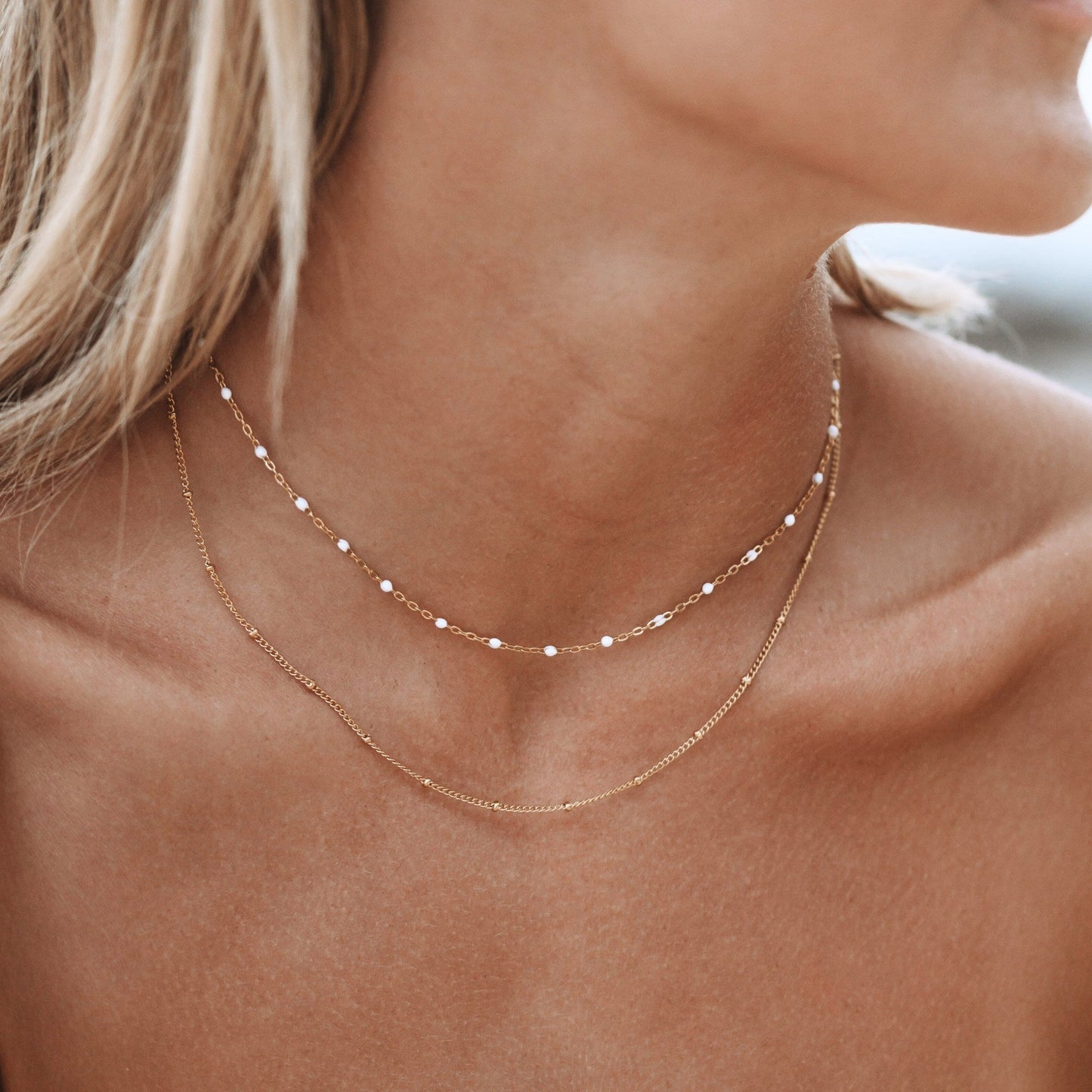 doppel kette mit perlen