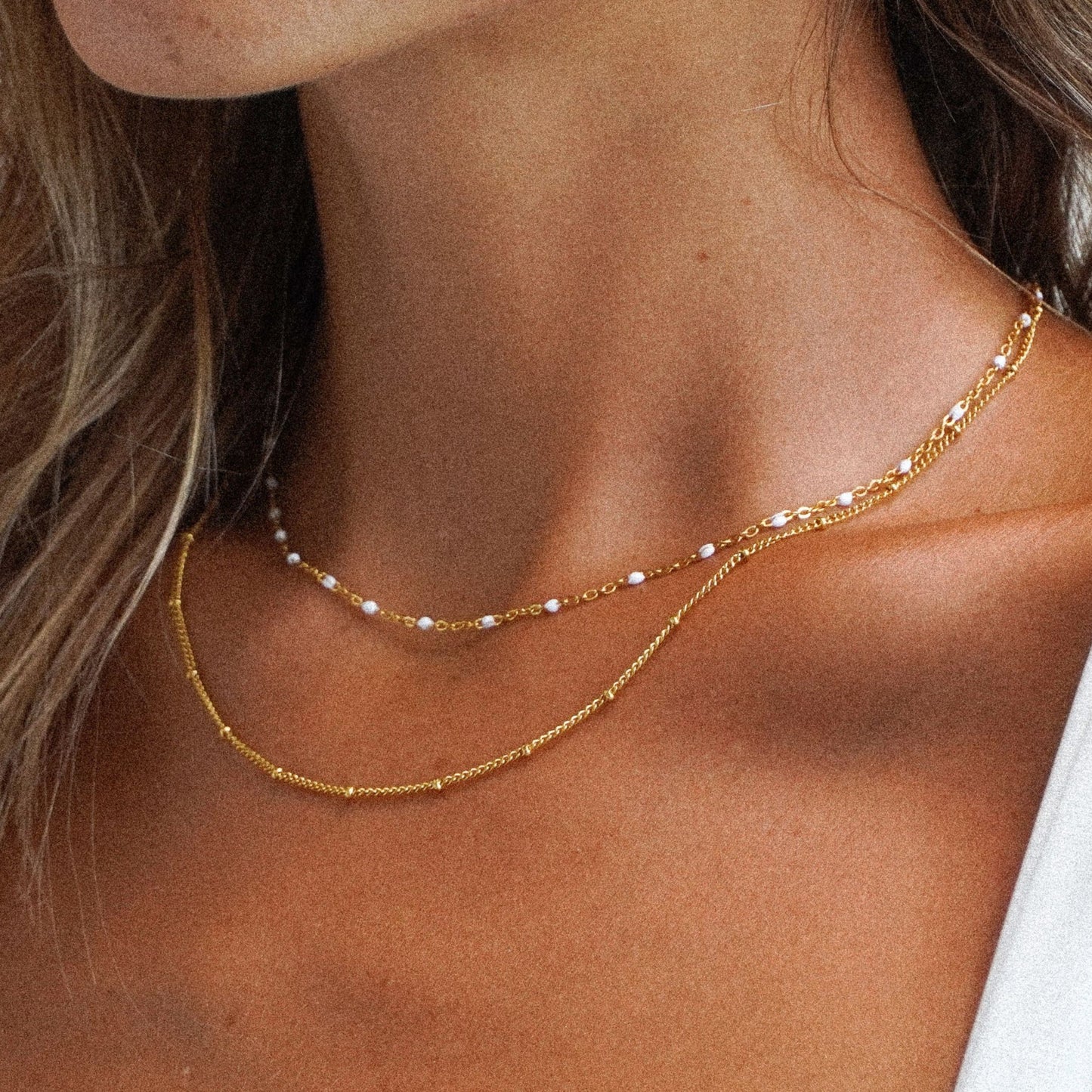 doppel kette mit perlen