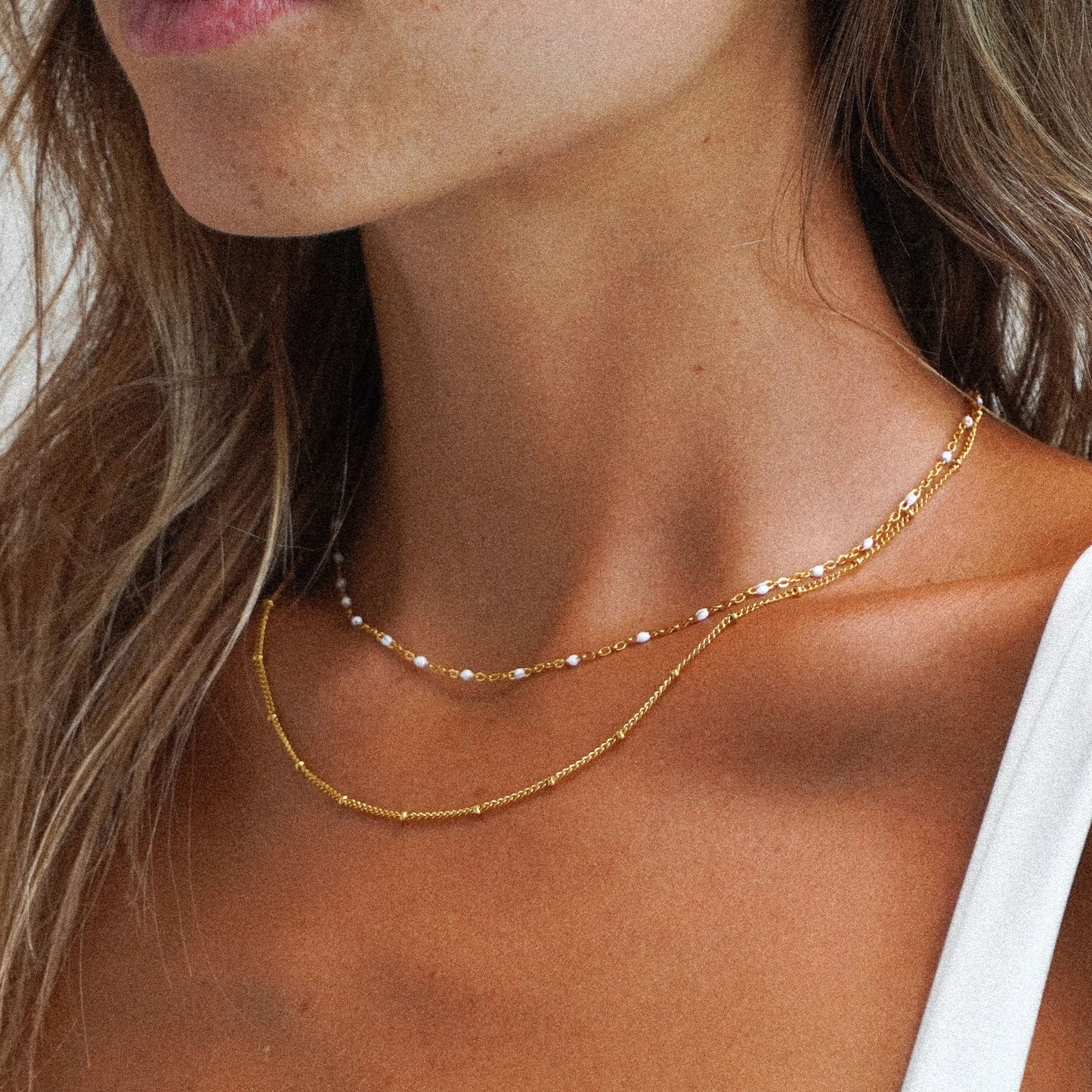 doppel kette mit perlen