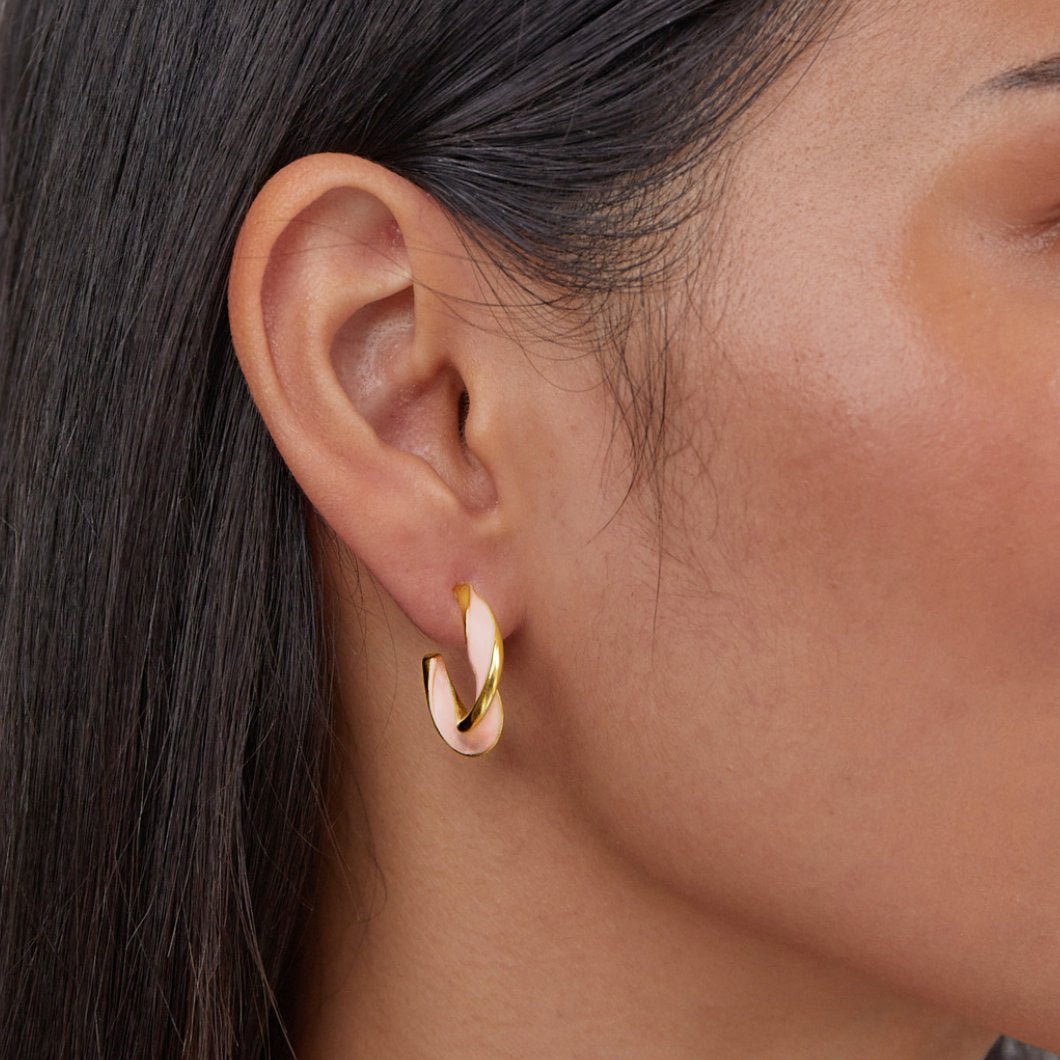 Perlmutt Twist Hoops